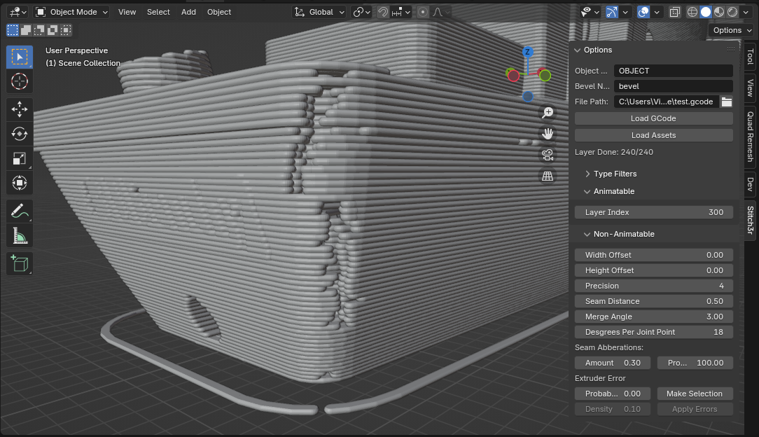 Seam Distance: 0.5, Seam Abberations Probability: 100, Seam Abberations Amount: 0.3